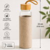OAKLINE Glass Bottle with Jute bag for bottle — premium eco-friendly glass bottle with handcrafted jute carry bag for travel, office, gym, gifting, everyday hydration.