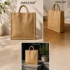 OAKLINE Jute Tote Bag — premium eco-friendly handbag for shopping, travel, gifting, office, beach, everyday luxury lifestyle fashion carryall.