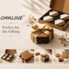 Picture4 OAKLINE Wooden Marble Coaster Set — premium handcrafted wooden marble drink coaster for coffee mugs, tea cups, candles, whiskey glasses, décor.
