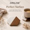 Picture5 OAKLINE Wooden Marble Coaster Set — premium handcrafted wooden marble drink coaster for coffee mugs, tea cups, candles, whiskey glasses, décor.