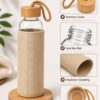 OAKLINE Glass Bottle with Jute bag for bottle — premium eco-friendly glass bottle with handcrafted jute carry bag for travel, office, gym, gifting, everyday hydration.